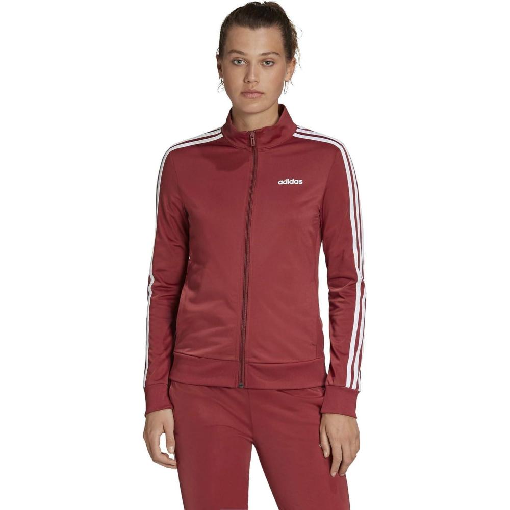 imageadidas Womens Essentials 3Stripe Track JacketLegacy Red