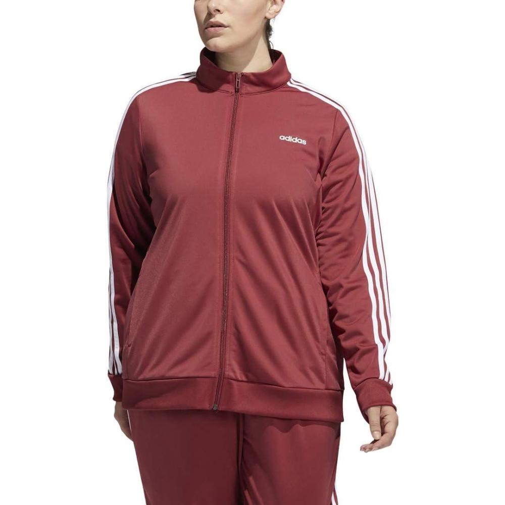 imageadidas Womens Essentials 3Stripe Track JacketLegacy RedWhite