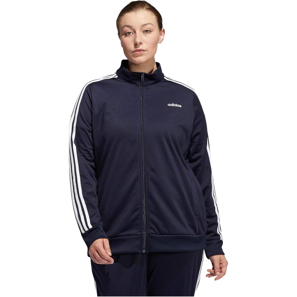 imageadidas Womens Essentials 3Stripe Track JacketLegend InkWhite