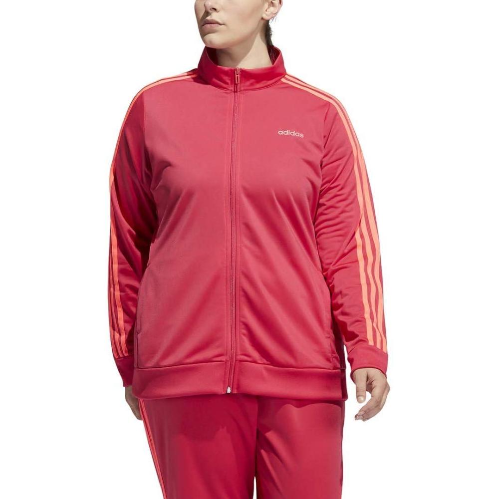 imageadidas Womens Essentials 3Stripe Track JacketPower PinkSignal Pink