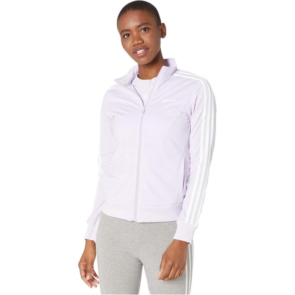 imageadidas Womens Essentials 3Stripe Track JacketPurple TintWhite