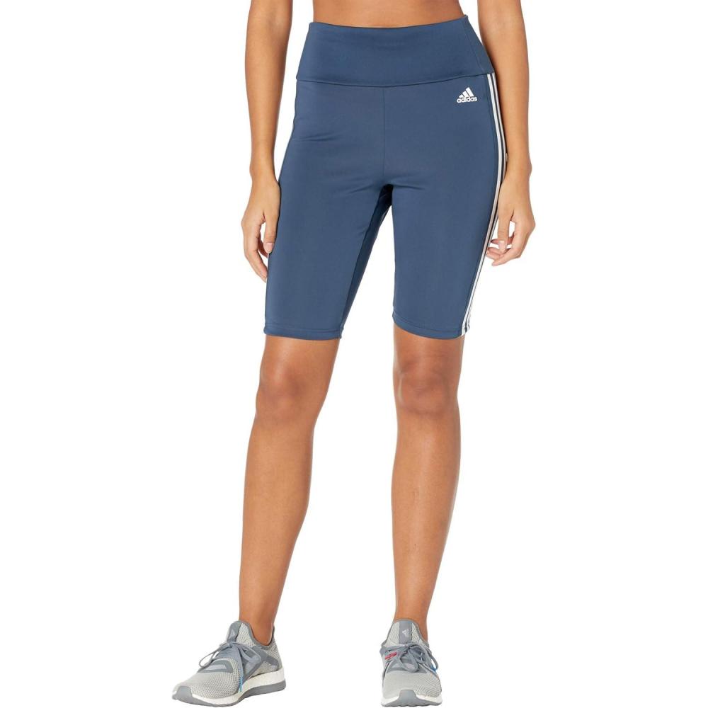 imageadidas Womens Essentials 3Stripes Bike ShortsCrew NavyWhite