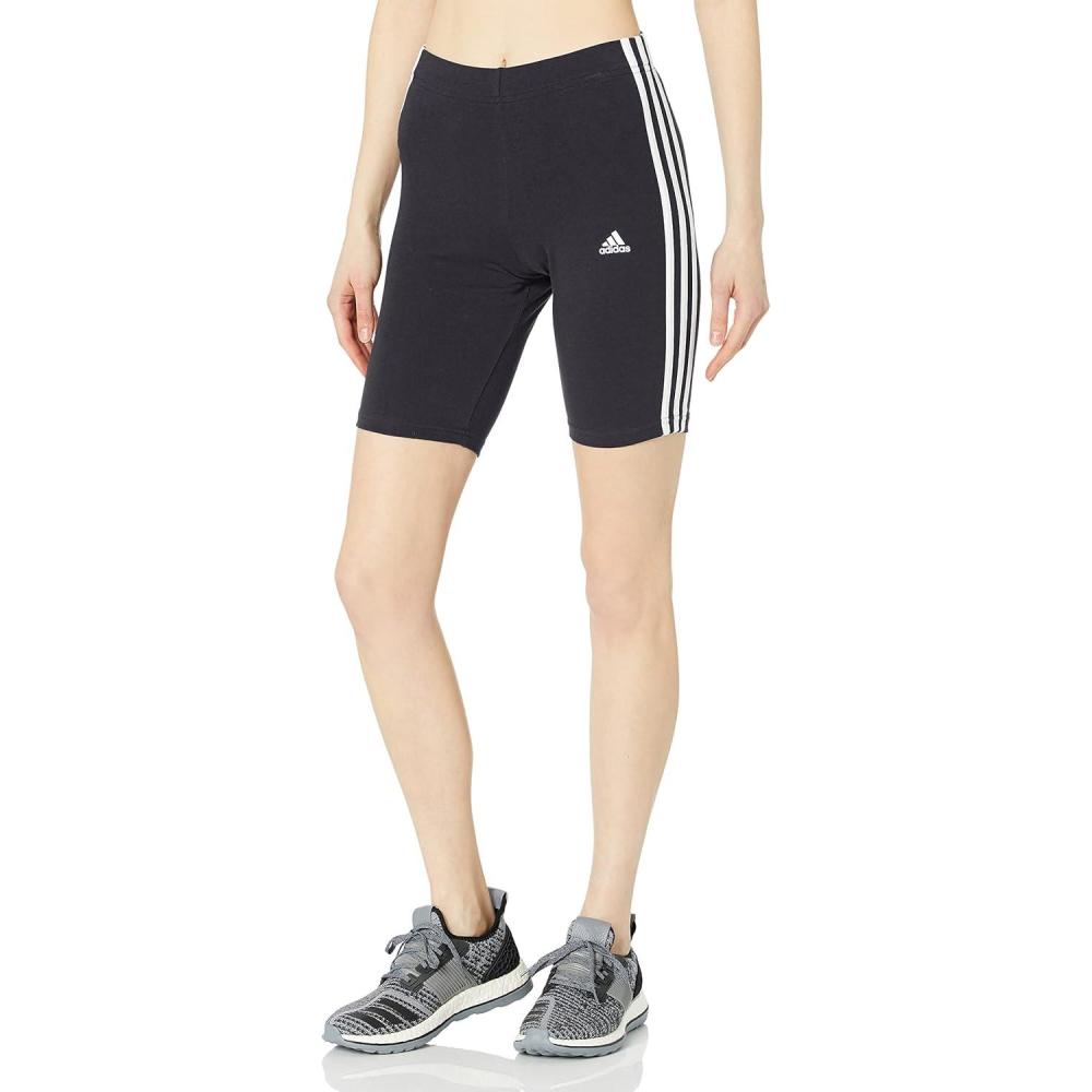 imageadidas Womens Essentials 3Stripes Bike ShortsLegend InkWhite
