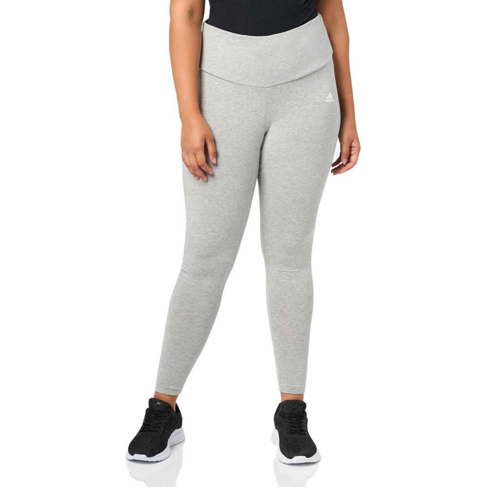 imageadidas Womens Essentials HighWaisted Logo LeggingsMedium Grey Heather