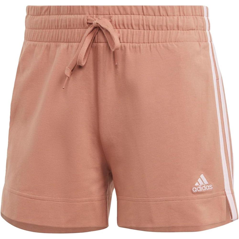 imageadidas Womens Essentials Slim 3Stripes ShortsClay Strataclear Pink