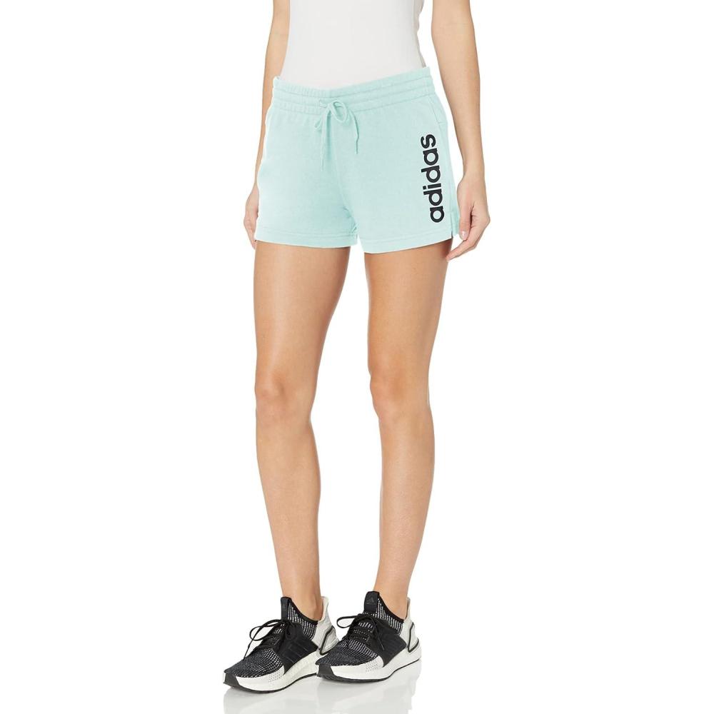 imageadidas Womens Essentials Slim 3Stripes ShortsIce MintWhite