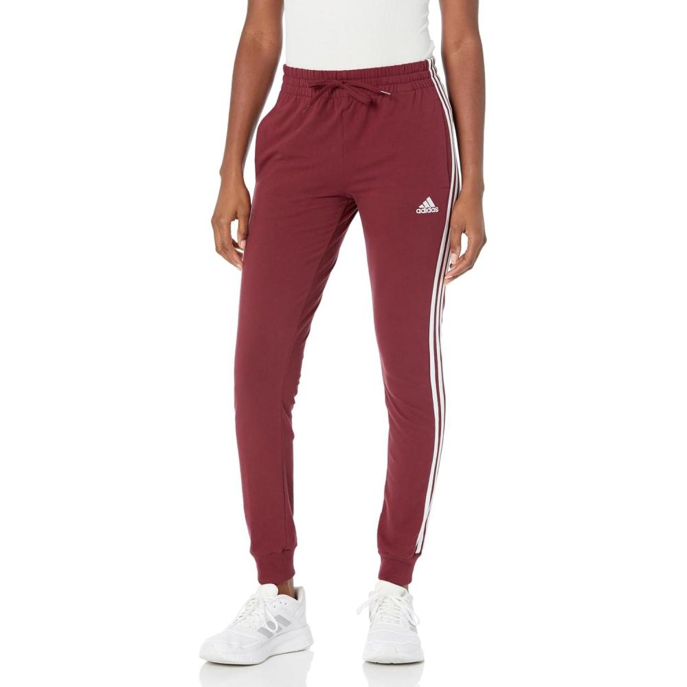 imageadidas Womens Essentials Slim 3Stripes ShortsShadow RedWhite