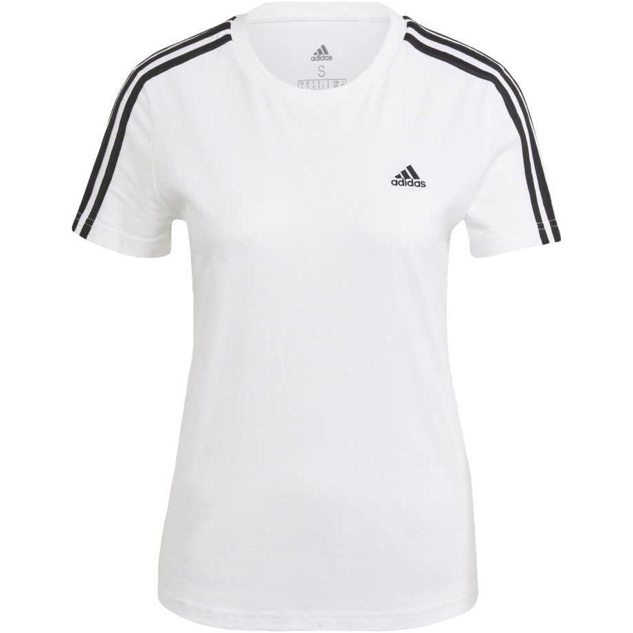 imageadidas Womens Essentials Slim 3Stripes TeeWhiteBlack