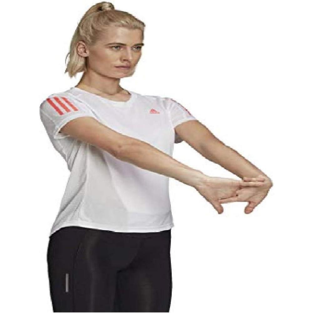 imageadidas Womens Own The Run TeeWhiteSignal Pink