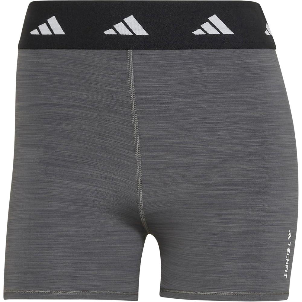 imageadidas Womens Techfit 3 Inch Short TightsDark GreyBlack
