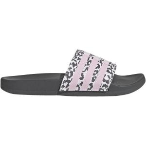 adidas Women’s Adilette Comfort Slide Sandal(Grey/Clear Pink/White)
