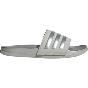 adidas Women’s Adilette Comfort Slide Sandal(Grey/Silver Metallic/Grey)
