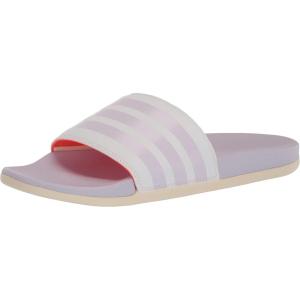 adidas Women’s Adilette Comfort Slide Sandal(White/Purple Tint/Wonder White)