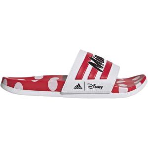 adidas Women’s Adilette Comfort Slide Sandal(White/Ray Red/Core Black)