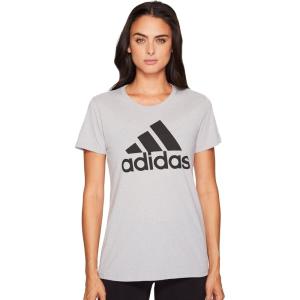 adidas Women’s Badge of Sport Classic Tee(Medium Grey Heather/Black)