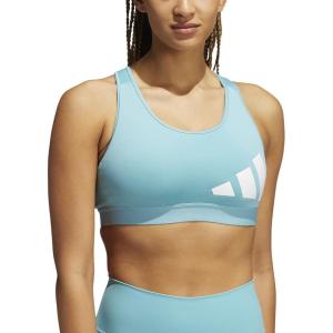adidas Women’s Believe This Medium-Support Workout Logo Bra(Mint Tone/Orbit Violet)