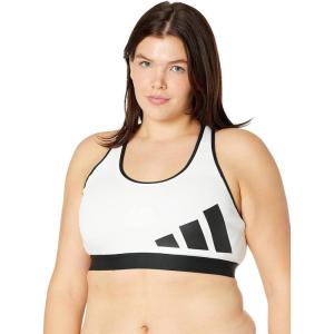 adidas Women’s Believe This Medium-Support Workout Logo Bra(White/Black)