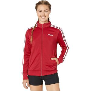 adidas Women’s Essentials 3-Stripe Track Jacket(Active Maroon/White)