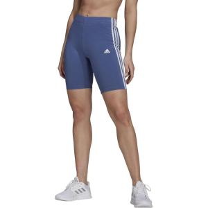 adidas Women’s Essentials 3-Stripes Bike Shorts(Crew Blue/White)