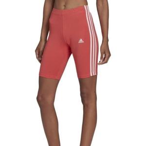 adidas Women’s Essentials 3-Stripes Bike Shorts(Semi Turbo/White)