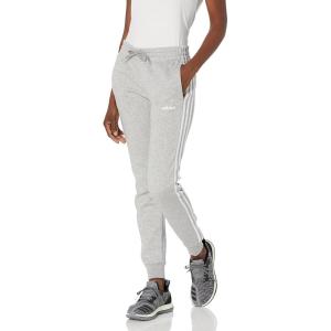 adidas Women’s Essentials 3-Stripes Fleece Joggers(Medium Grey Heather/White)