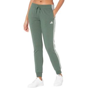 adidas Women’s Essentials 3-Stripes Pants(Green Oxide/White)
