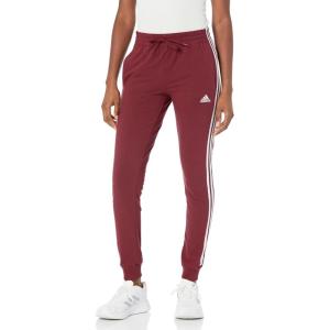 adidas Women’s Essentials Slim 3-Stripes Shorts(Shadow Red/White)