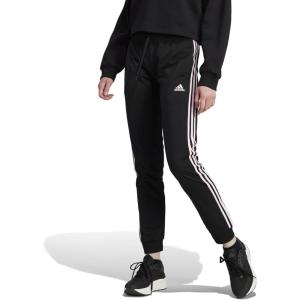 adidas Womens Essentials Warm-up 3-Stripes Slim Tapered Track Pants(Black/Clear Pink)