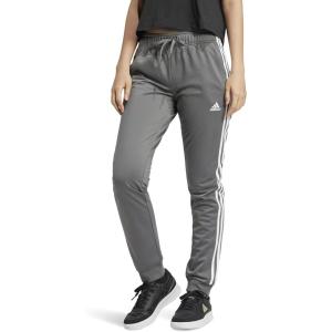 adidas Womens Essentials Warm-up 3-Stripes Slim Tapered Track Pants(Grey)
