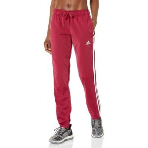 adidas Womens Essentials Warm-up 3-Stripes Slim Tapered Track Pants(Legacy Burgundy/White)