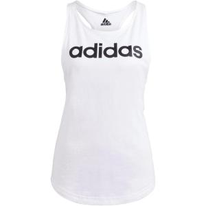 adidas Women’s Linear Logo Crew Neck Tank(White/Black)