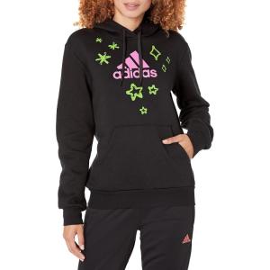 adidas womens Girls on the Run Graphic Hoodie(Black)