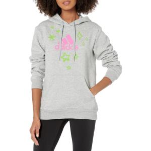 adidas womens Girls on the Run Graphic Hoodie(Medium Grey Heather)