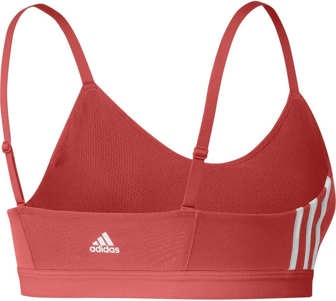 imageadidas womens All Me 3stripes BraCrew RedWhiteWhite