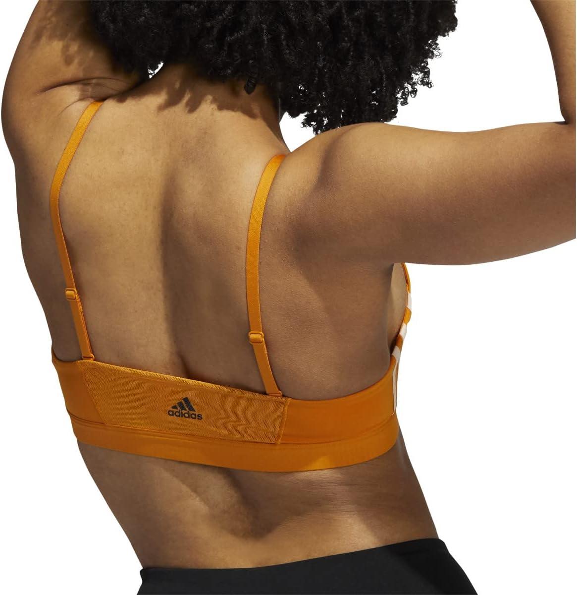 imageadidas womens All Me 3stripes BraFocus OrangeHalo Blush