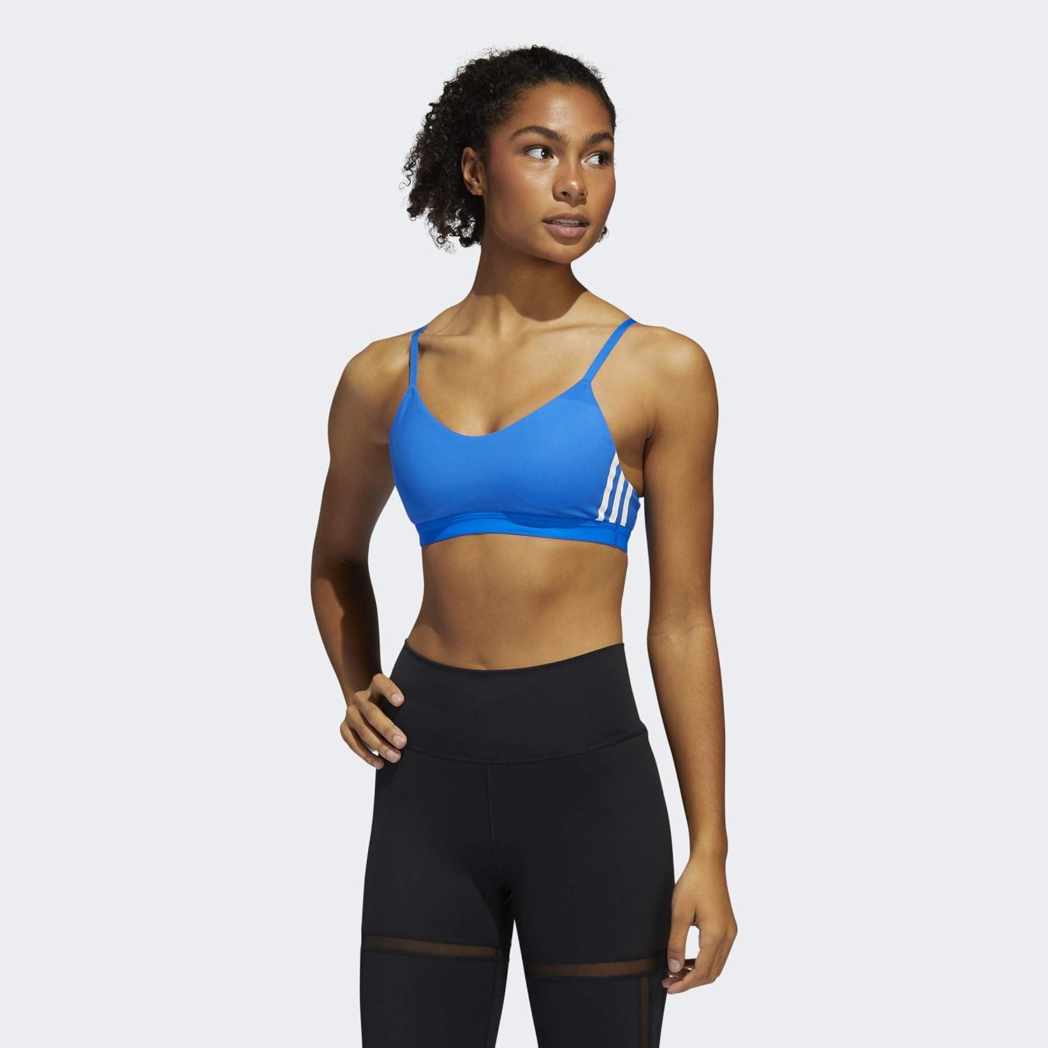 imageadidas womens All Me 3stripes BraGlory BlueWhite