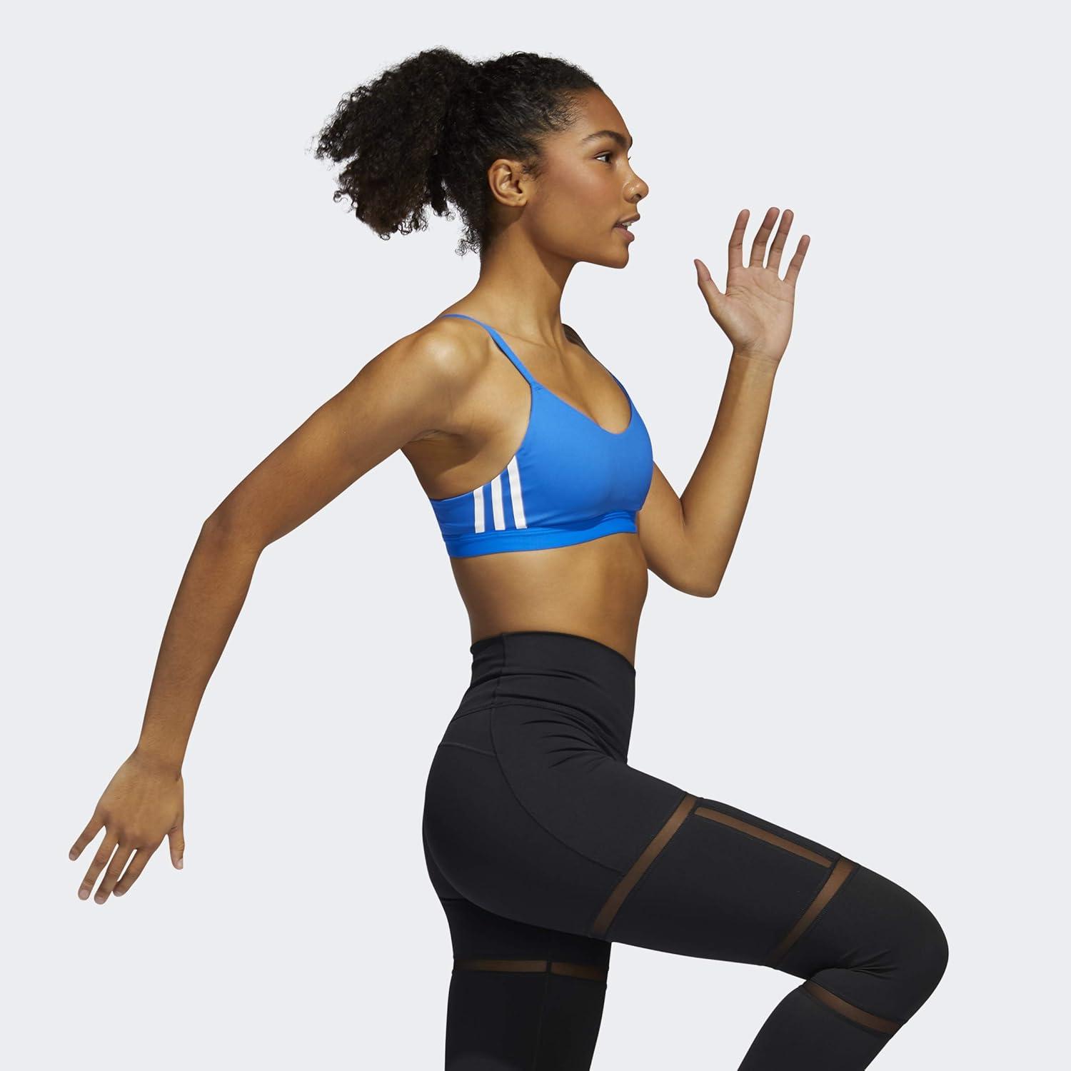 imageadidas womens All Me 3stripes BraGlory BlueWhite