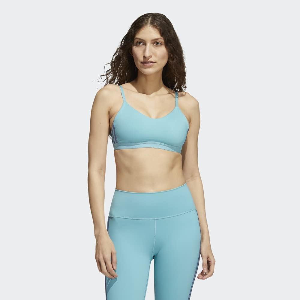 imageadidas womens All Me 3stripes BraMint ToneWhite