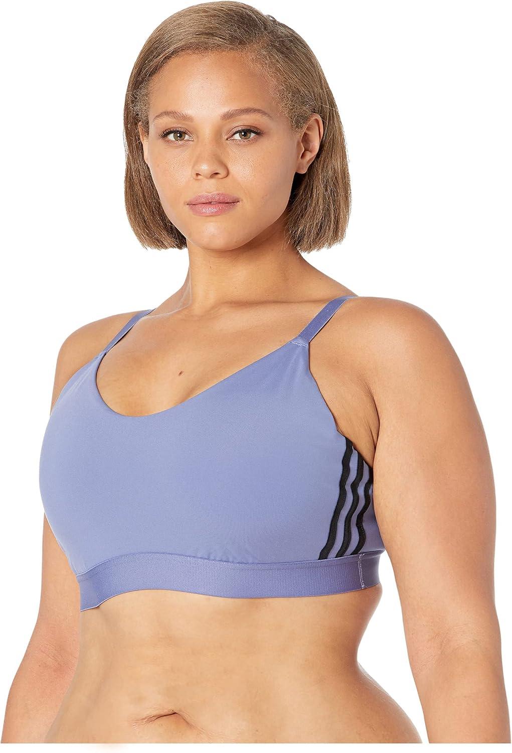 imageadidas womens All Me 3stripes BraOrbit VioletAmbient Blush