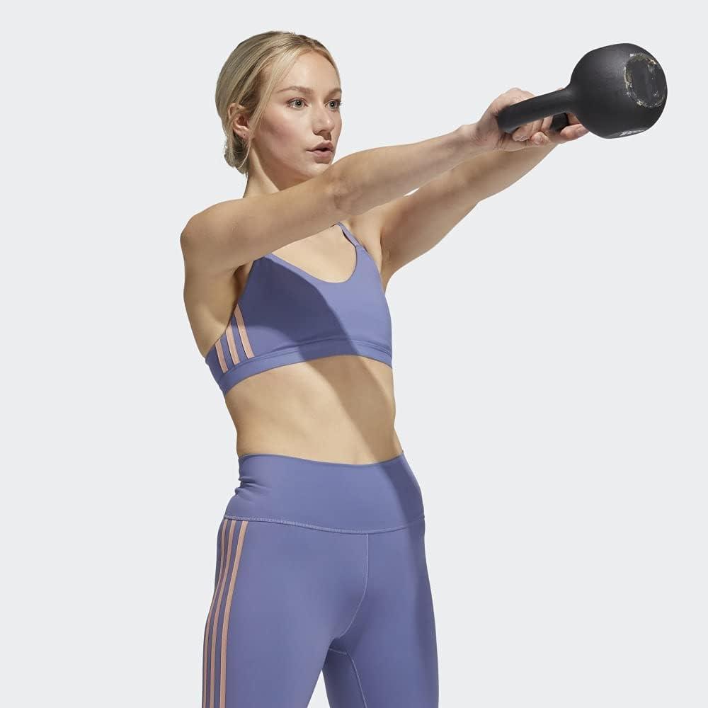 imageadidas womens All Me 3stripes BraOrbit VioletBlack