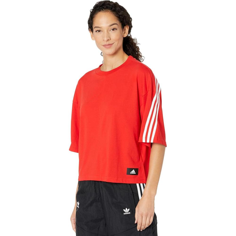 imageadidas Womens Future Icons 3Stripes TeeVivid Red