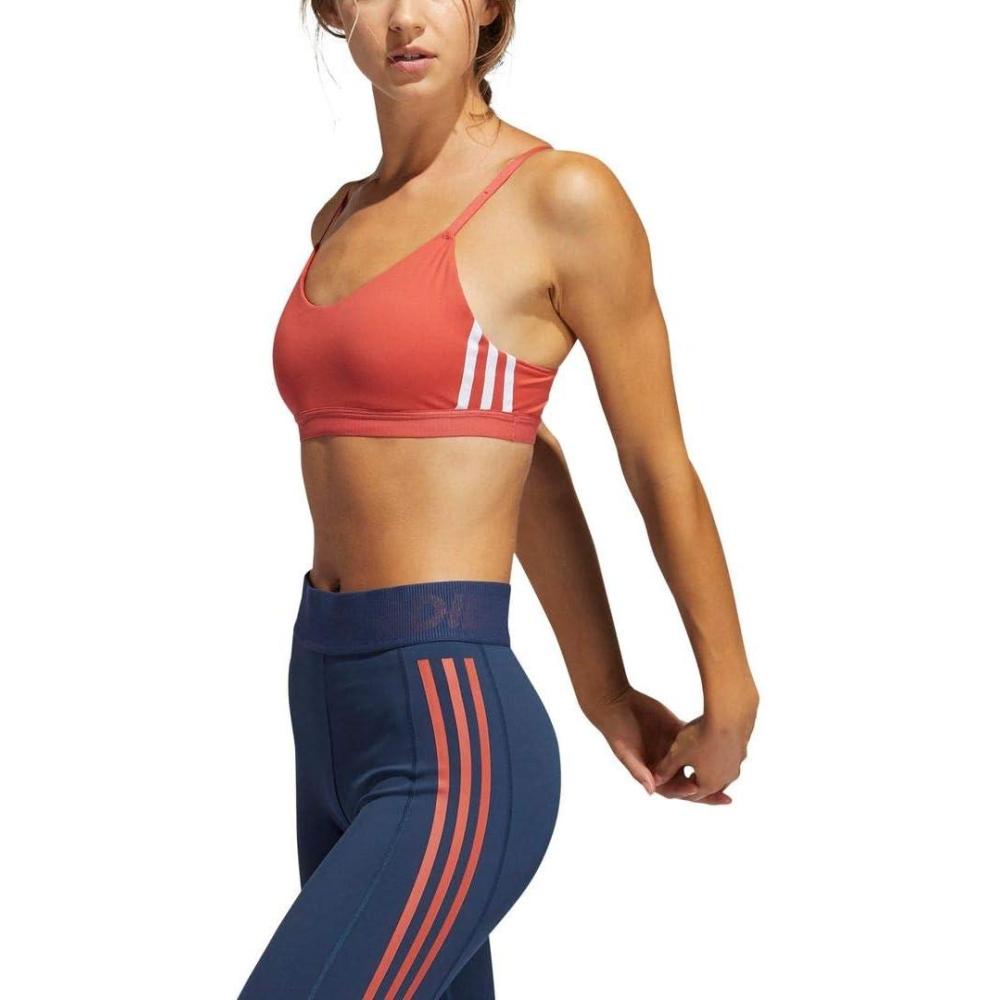 imageadidas womens All Me 3stripes BraCrew RedWhiteWhite