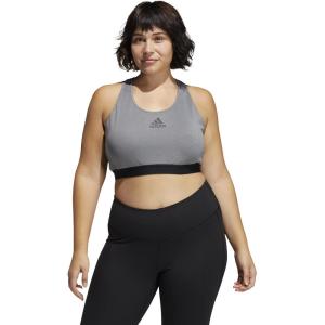 adidas Women’s Don’t Rest Alphaskin Padded Bra(Dark Grey Heather/Black)