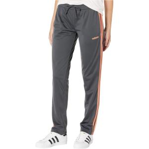 adidas Women’s Essentials 3-Stripes Tricot Pant(Dark Grey Heather/Semi Coral)