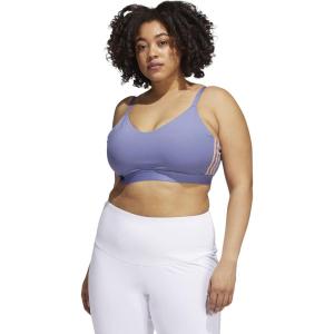 adidas womens All Me 3-stripes Bra(Orbit Violet/Ambient Blush)