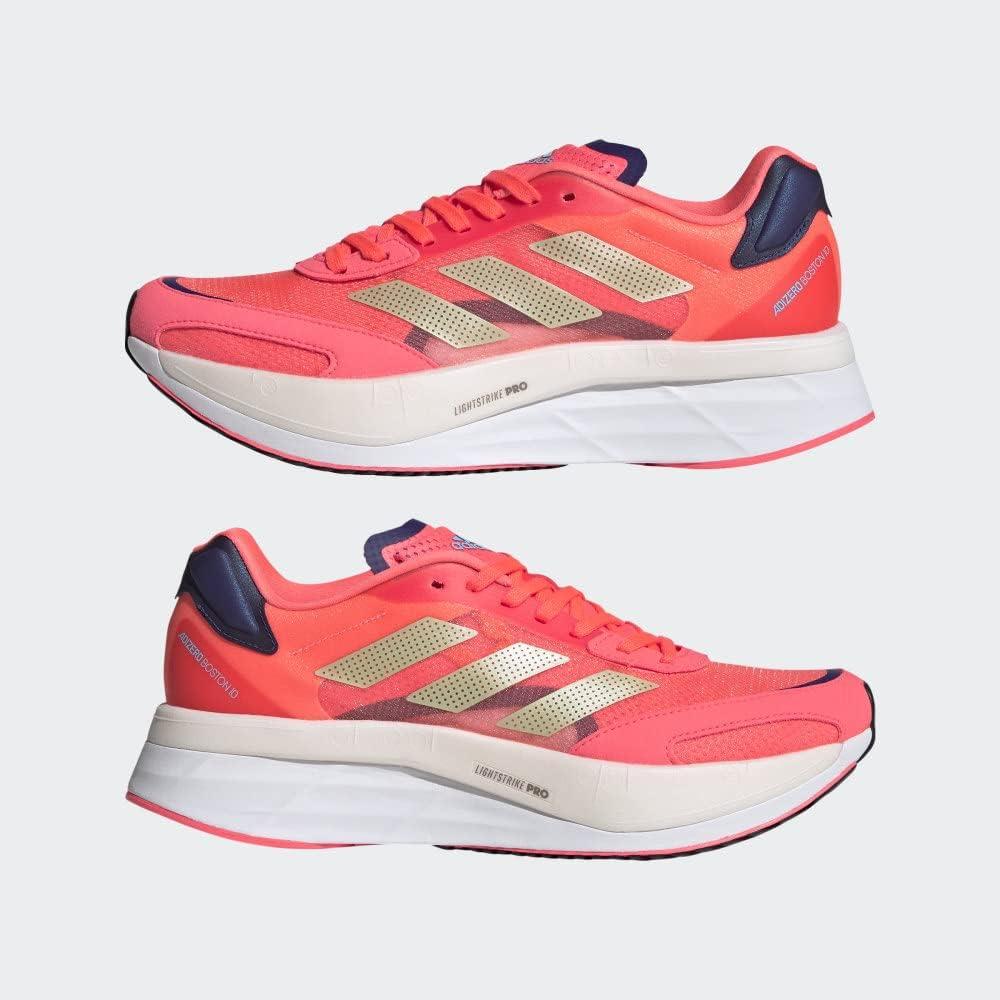 imageadidas Womens Adizero Boston 10 Running ShoesTurboSandy Beige MetLegacy Indigo