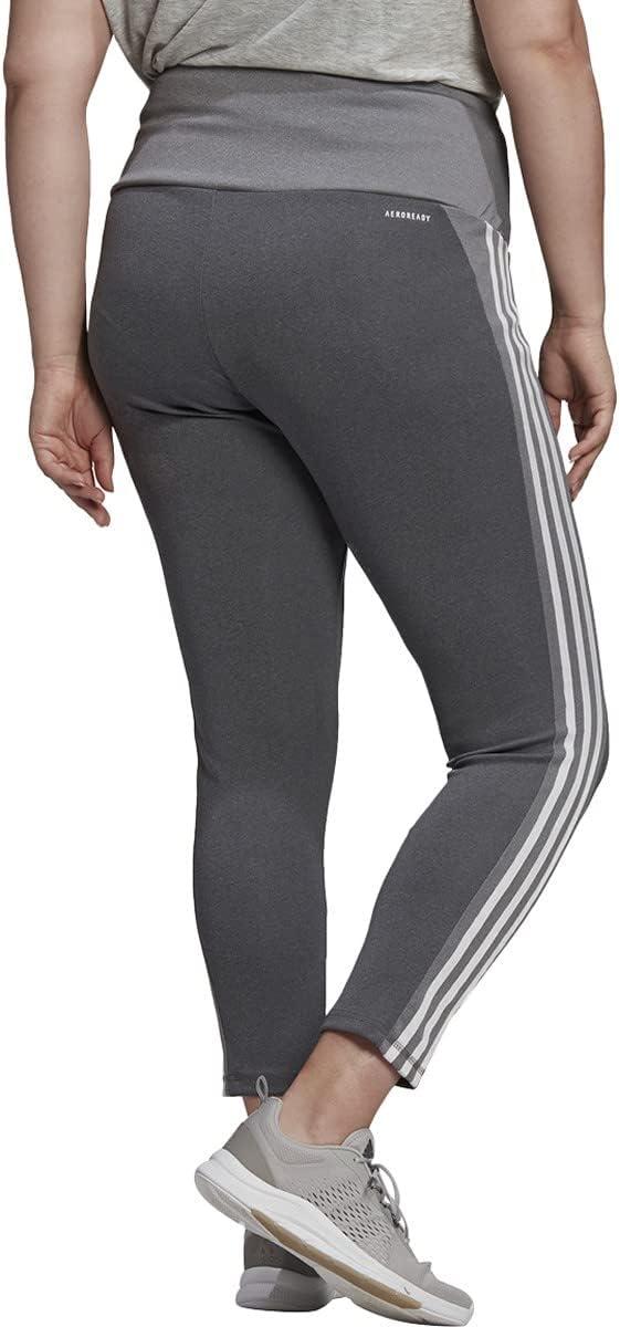 imageadidas Womens High Rise 3Stripes 78 Tights Legend InkSemi TurboDark Grey HeatherWhite