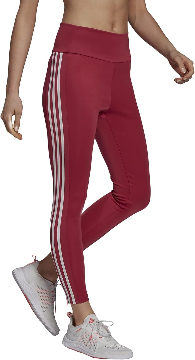 imageadidas Womens High Rise 3Stripes 78 Tights Legend InkSemi TurboWild PinkWhite