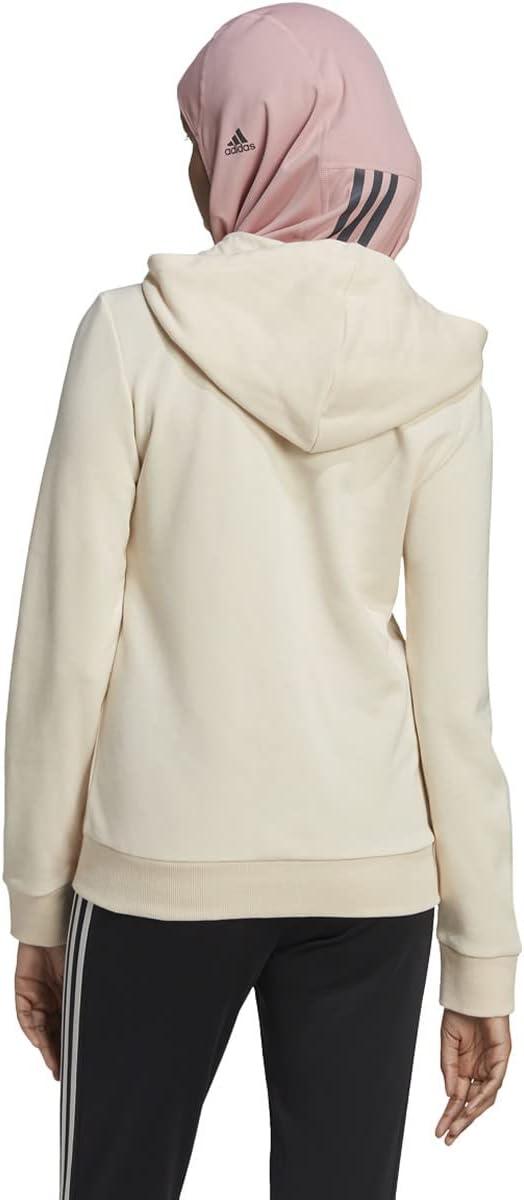 imageadidas womens Essentials Logo Fullzip HoodieEcru TintBlack