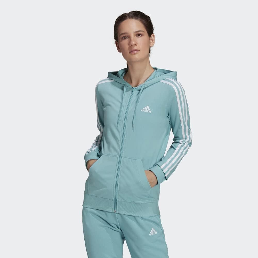 imageadidas womens Essentials Logo Fullzip HoodieMint TonWhite